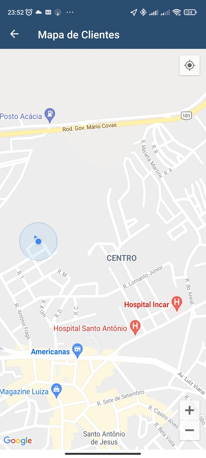 Mapa de clientes